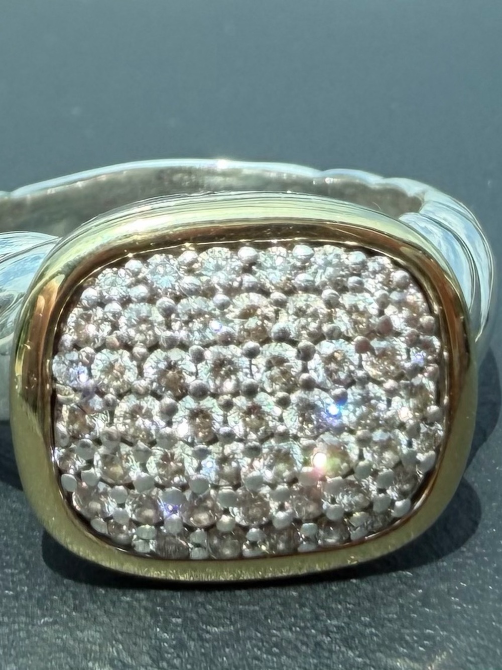 David Yurman SS Large Noblesse with 18K Ring  and diamonds